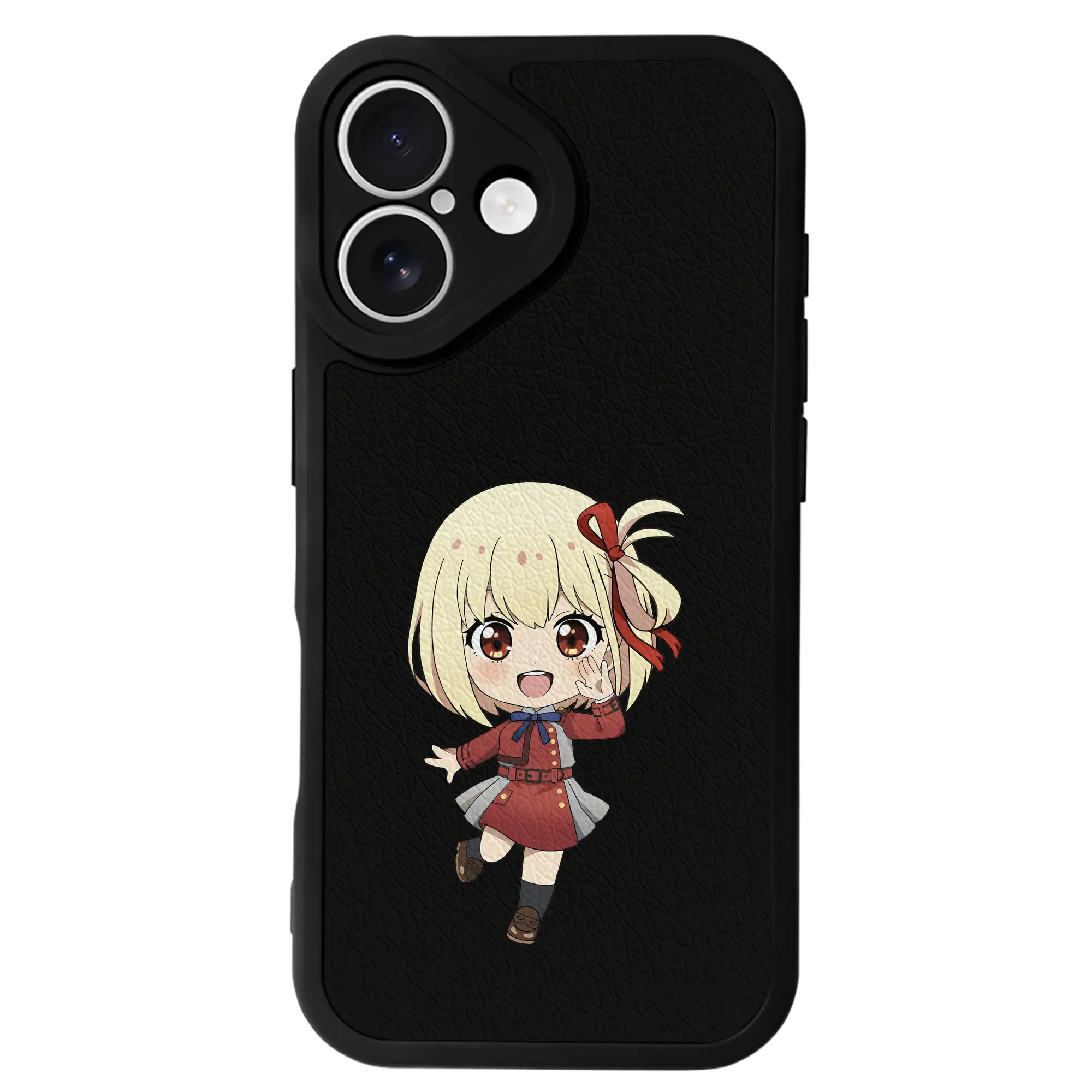 リコリス・リコイル グッズ,錦木千束 - IPhone 16シリーズ対応 ・ シリコンスマホケース ・ レザー調 ・ 高精度フィット ・ 耐衝撃 ・ ワイヤレス充電対応 ・ 精密カット